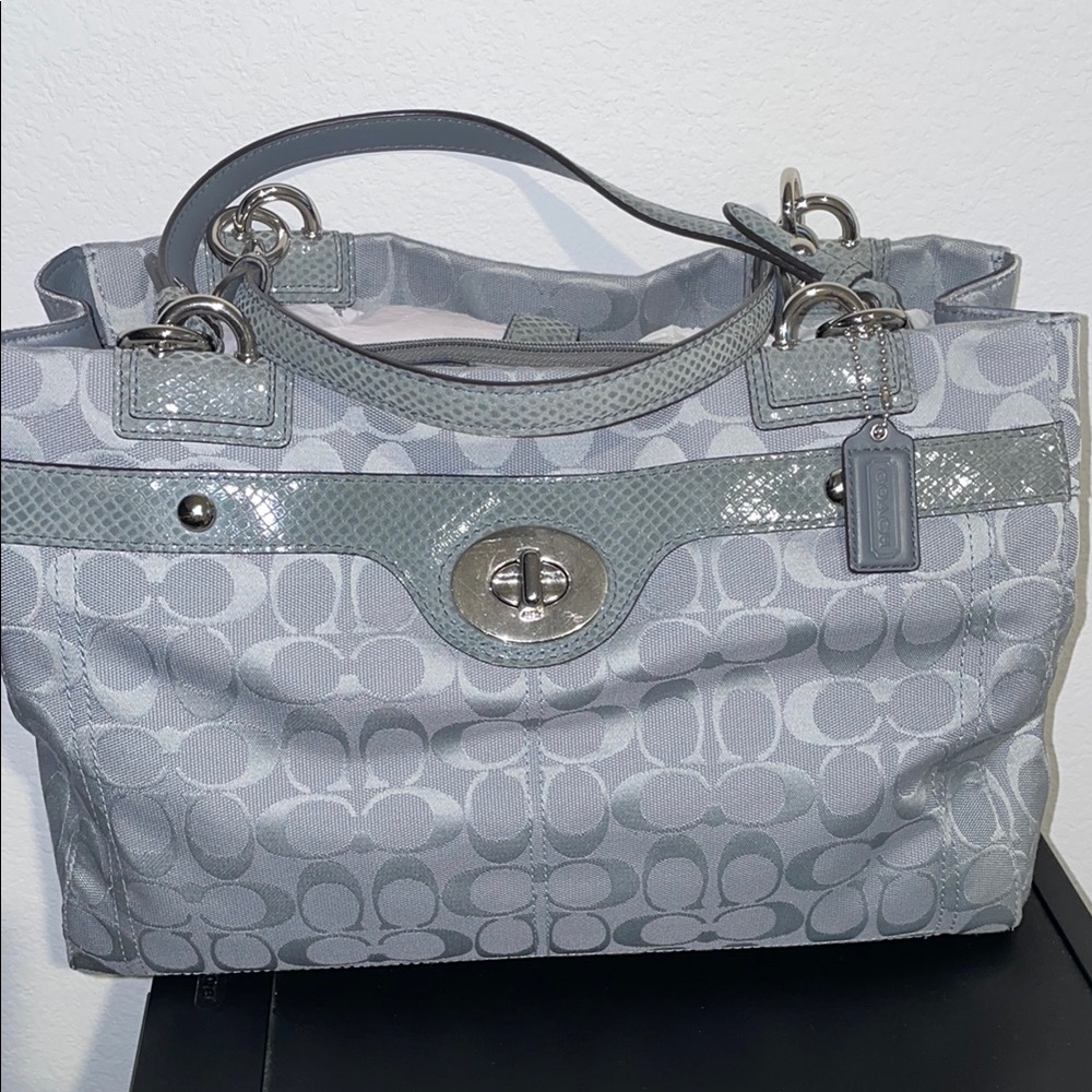 Coach Gray Signature Tote Bag